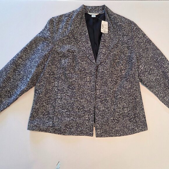 NWT - CJ Banks Women's Plus Black/White Tweed Blazer, Fully Lined, 1X - Picture 4 of 11
